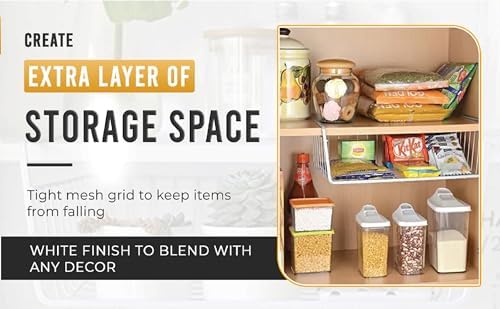 YBM Home Under Shelf Wire Basket Storage Organizer for Kitchen Pantry - Hanging Storage Cabinet Organizer Rack Adds Extra Storage Space Underside the Shelf (20, Small) - Image 7