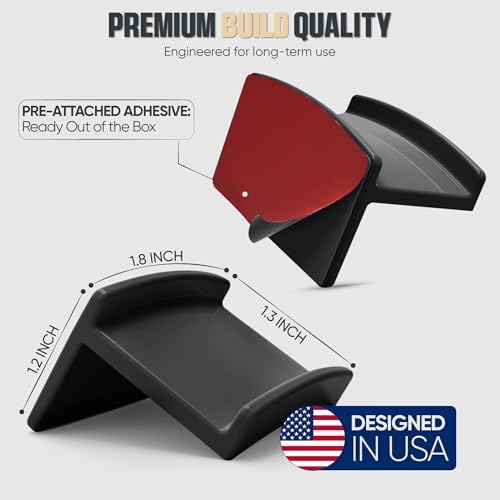 Modern JP Adhesive Hat Hooks for Wall (8-Pack) - Minimalist Hat Rack Design, No Drilling, Strong Hold Hat Hangers - USA Patented, Black - Image 4