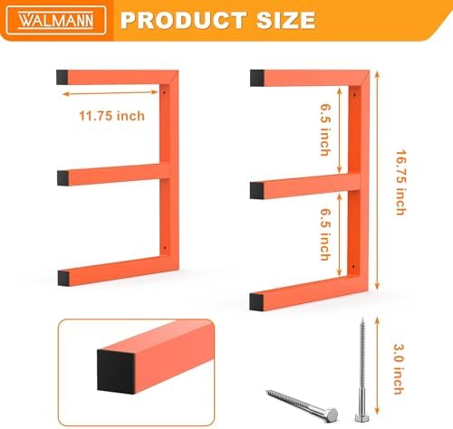 WALMANN Garage Wall Mounted Lumber Storage Rack, Overhead Lumber Rack - Image 5