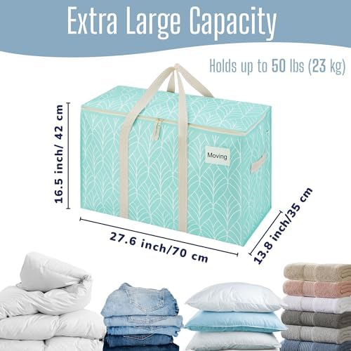 VENO 6 Pack Heavy Duty Moving Bags, Extra Large Storage Bags with Reinforced Handles & Strong Zippers, Foldable & Reusable Moving Box Alternative for Clothes & Dorm Storage - Image 4