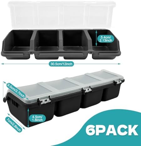YEXEXINM 6Pcs Screw Organizers Storage Bins with Lids, Plastic Stackable Hardware Organizer Box for Garage Nails Craft Tool Organizing, Tool Cart Cabinet Workbench Drawers (Black) - Image 2