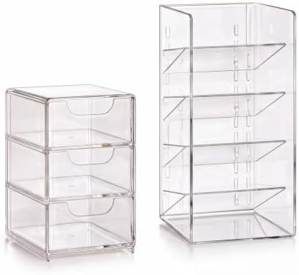 Medicine Cabinet Organizer 2 Pack, Clear Shelf & Small Drawers - Image 6