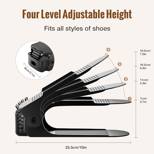 Neprock Shoe Slots Organizer,Shoe Storage Organizer Shoe Rack for Closet Organization,Shoe Slots Organizer De Zapatos Shoe Hoder Space Saver for Entryway(12 Pack)(Black) - Image 2