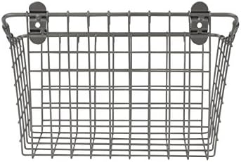 Spectrum Large Wall Mounted Wire Basket Industrial Gray Kitchen Wall Mount Organizer Storage Basket, Wire Basket for Kitchen Bathroom Pantry Organization, Wall Hanging Wire Caddy for Modern Homes - Image 4