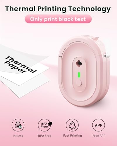 N12 Label Maker Machine with 1 Tape Bluetooth Label Printer, Pink - Image 4