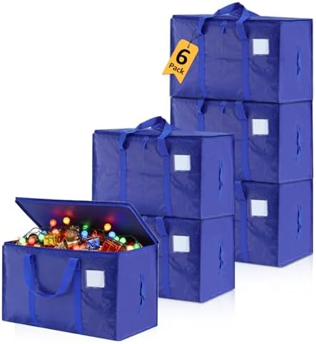 Moving Bags Heavy Duty Extra Large, Moving Boxes, Moving Supplies Essentials, Blue Storage Bins with Lids, Plastic Packing Totes, Storage Bags for Clothes with Handles & Zippers(Blue, 6 Pack) by Unknown