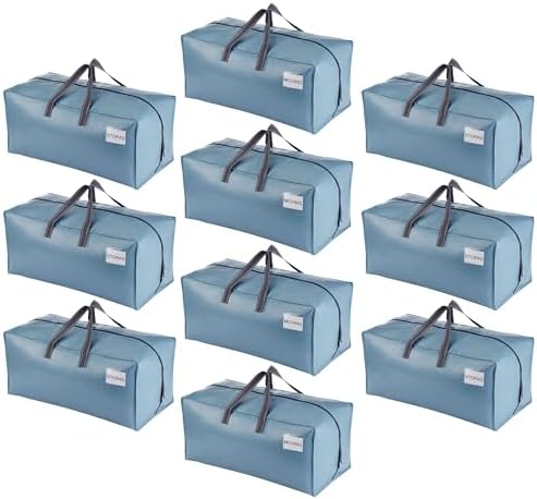 VENO 10 Pack Heavy Duty Moving Bags with Backpack Straps, Zippers & Handles, Extra Large Packing Bags for College Dorm Essentials, Moving Supplies Alternative to Cardboard Moving Boxes by Veno
