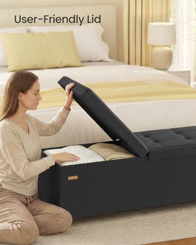 SONGMICS Storage Ottoman Bench with Legs, Flipping Lid, 43.3 Inches - Image 2