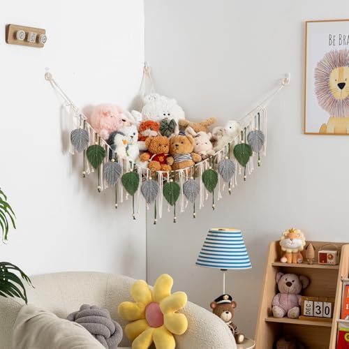 Pretty Jolly Stuffed Animal Hammock with Leaf Beads and Tassels - Image 6