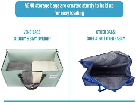 VENO Moving Bags, Wide Open Top, Clear Window, Light Green, 4 Pack - Image 4