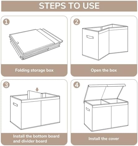 INDRESSME 85L Large Toy Storage Box with Lid Collapsible Organizer Bin - Image 6