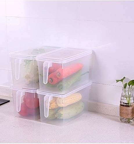 Sooyee Fridge Storage Containers Produce Saver, 4 Pack x 4L Stackable Refrigerator Organizer Keeper with Handle To Keep Fresh for Produce, Food,Fruits, Vegetables, Meat and Fish,Clear - Image 3