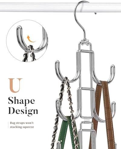Purse Hanger for Closet,360 Degree Purse Bag Organizer Handbag with 10 Hook - Image 5