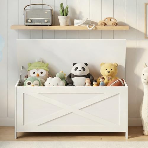 MAHANCRIS 39.4" Storage Chest with Lid, Storage Bench with Safety Hinges - Image 5