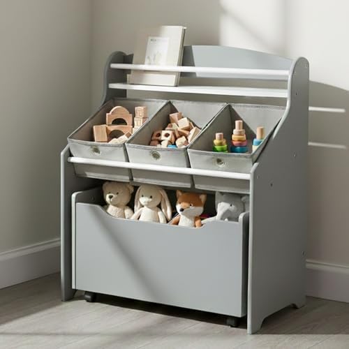 Humble Crew 3 in 1 Kids Bookshelf, Toy Organizer and Rolling Toy Box, Wood by HumbleCrew