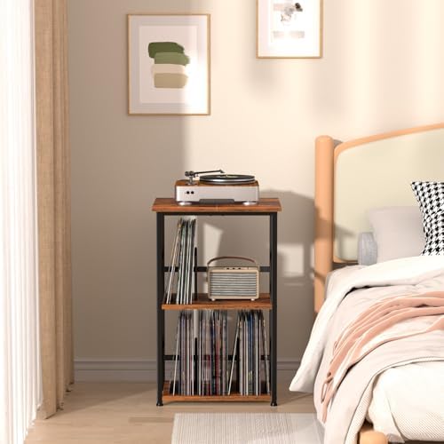 LOAKEKEL Record Player Stand, Large Vinyl Record Storage Up to 200 Albums - Image 4