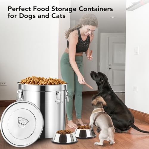 Newget 15lb Airtight Stainless Steel Dog Food Storage Container with Scoop - Image 6
