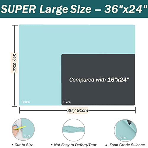 Extra Large Silicone Mat Kitchen Counter Heat Resistant Table Mat 36" x 24" - Image 2