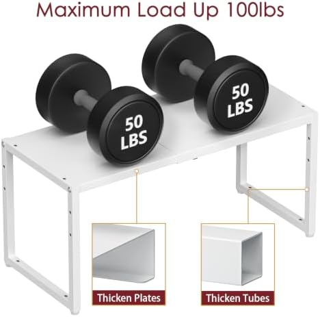 Expandable Kitchen Storage Shelves,100LBS Heavy Duty Metal Shelving Unit For Pot Pans Appliance,Adjustable White Small Shelf Rack Organizer For Kitchen Countertop Under Cabinet Closet Garage Pantry - Image 4