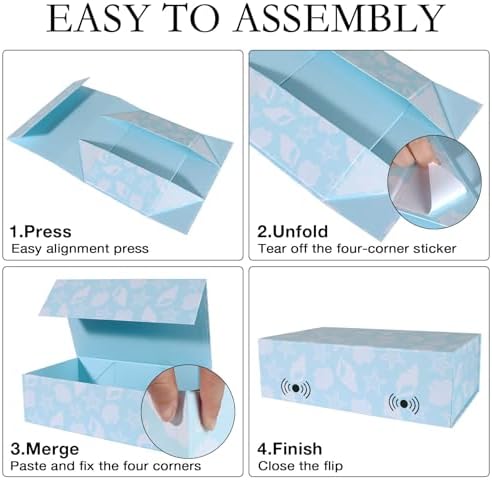 LFBOX Blue Ocean Theme Gift Box with Magnetic Lids 5 Pack - Image 3
