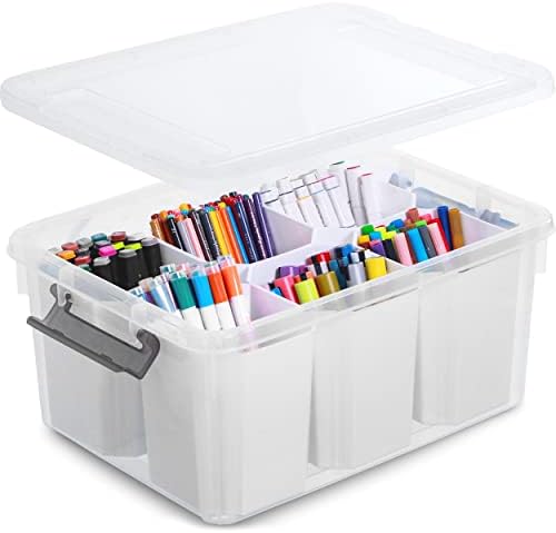 Citylife 17QT Craft Organizers and Storage bins with Lids, Marker Organizer by CITYLIFEHomeOrganization