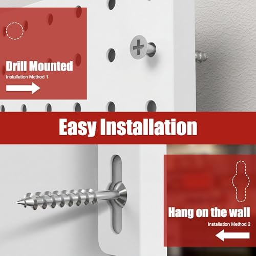 Heavy Duty Peg Board, 4 Pack Metal Pegboard Panels with 50 Hooks - Image 6