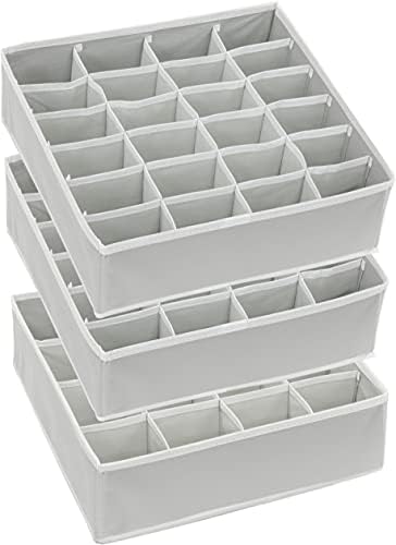 Simple Houseware Sock Drawer Organizer, 3 Pack, Gray - Image 5