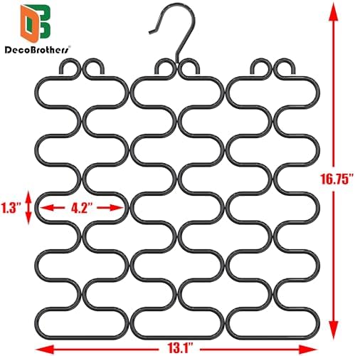 Deco Brothers Scarf Hanger for Closet, 23 Loop, Black - Image 6