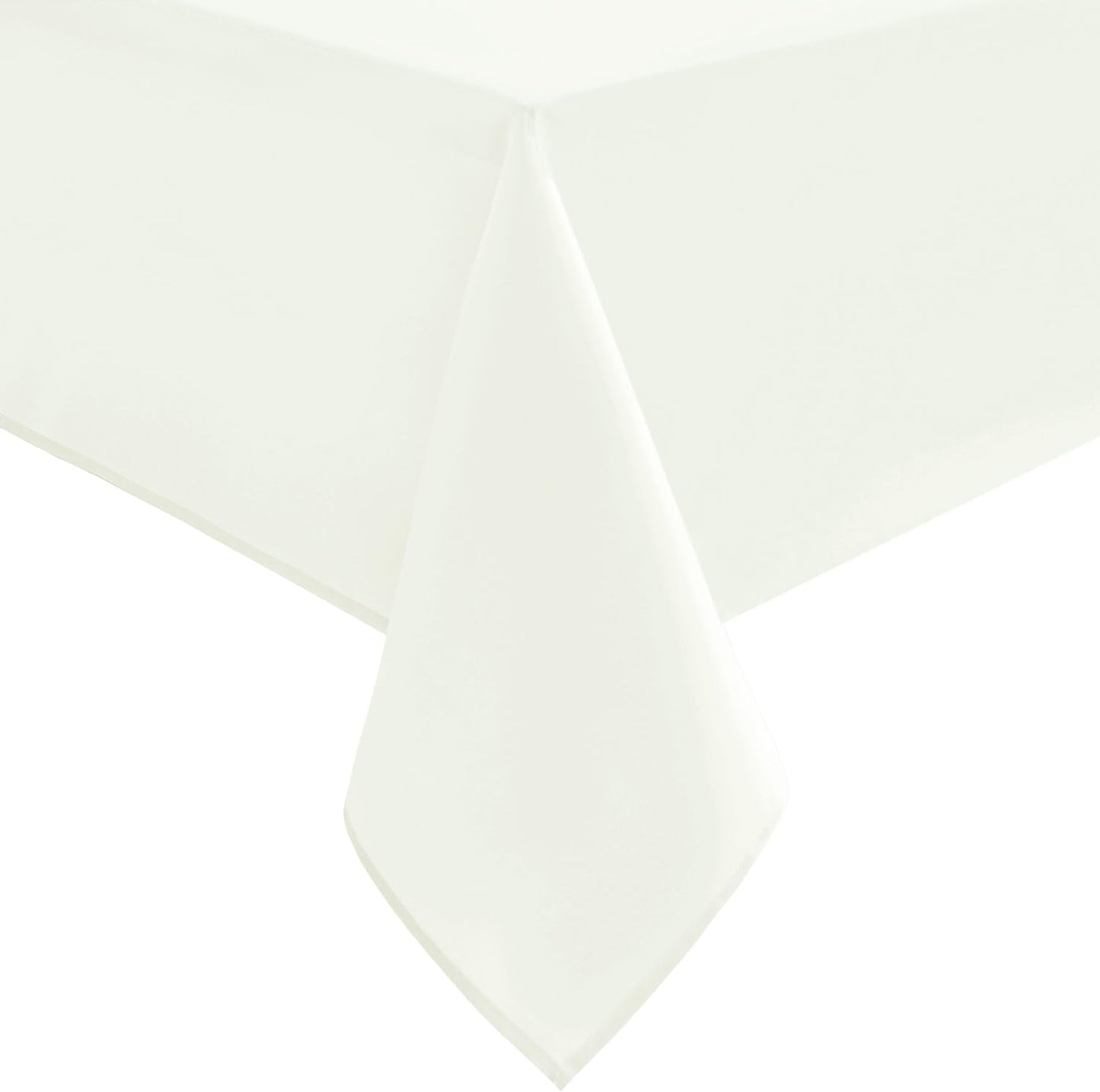 Hiasan Ivory Tablecloth for Rectangle Tables - Waterproof and Spillproof Washable Fabric Table Cloth for Dining Room Kitchen Party, 60 x 102 Inch