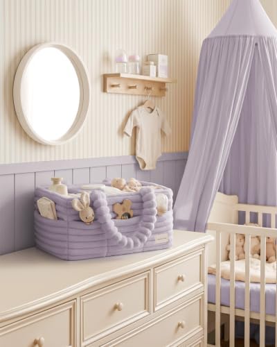 Blissful Diary Flannel Diaper Caddy Organizer & Gift Packaging,Light Purple - Image 2