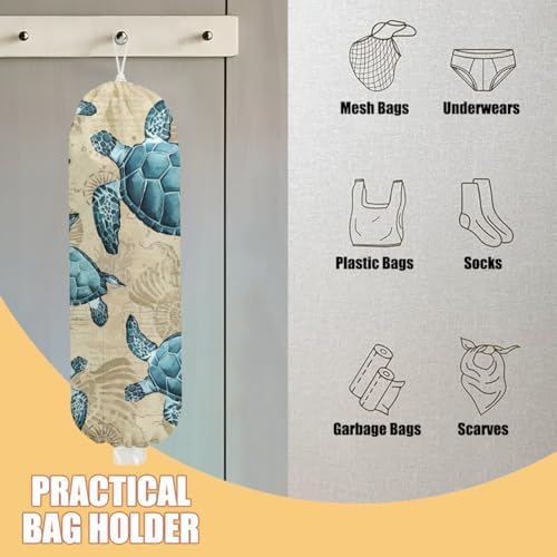 Sea Turtle Plastic Bag Holder, Wall Mount Grocery Bag Holder - Image 3