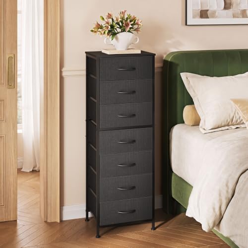 WLIVE Tall Dresser for Bedroom, 7 Drawer Dresser, Black - Image 2