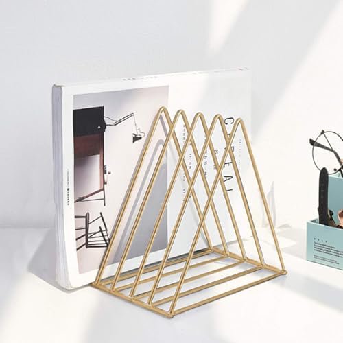 QPEY 5-Slot Gold Metal Triangle File Holder, 2pc for Office by QPEY