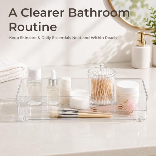 LotFancy 3 Pack Stackable Clear Plastic Drawer Organizer, Cosmetic, 12x6x2 - Image 5