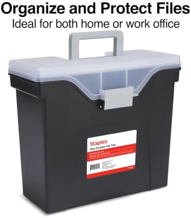 Staples Slim Portable File Tote, Letter Size, Black, 5/Carton - Image 4