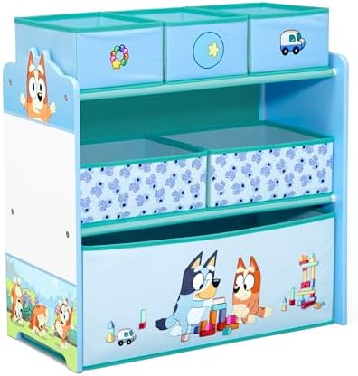 Delta Children - Bluey Design & Store 6 Bin Toy Storage Organizer - Greenguard Gold Certified, Blue - Image 7