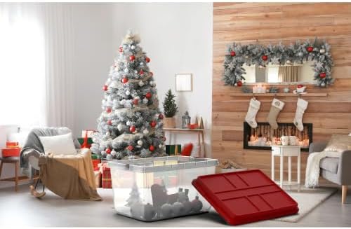 Holiday Storage Bins Clear 72Qt Stackable 6-Pack - Image 6