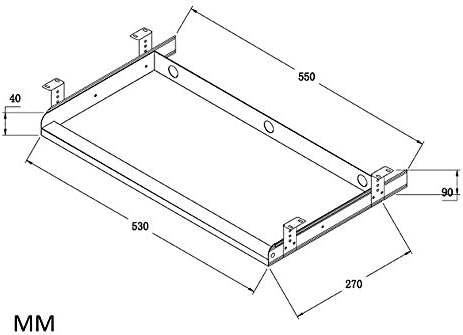 Keyboard Tray Under Desk Heavy-Duty Metal Slide-Out Platform Drawer Tray (White) - Image 2