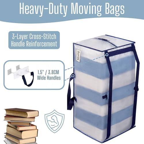 VENO 8 Pack Heavy Duty Moving Bags with Backpack Straps, Zippers & Handles, Extra Large Packing Bags for College Dorm Essentials, Moving Supplies Alternative to Cardboard Moving Boxes - Image 3