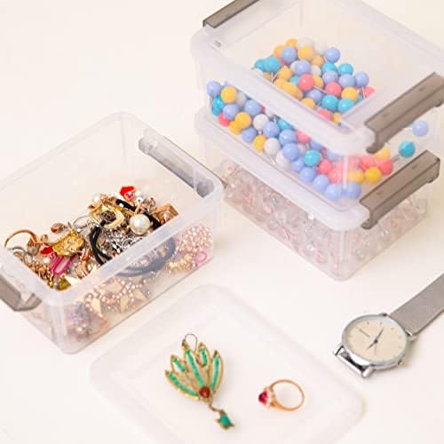 Citylife 8 Packs Plastic Bead Organizers 0.53 QT Clear Storage Containers with Lids for Craft Storage Small Storage Box, 5.28 x 3.86 x 2.36 Inches - Image 4