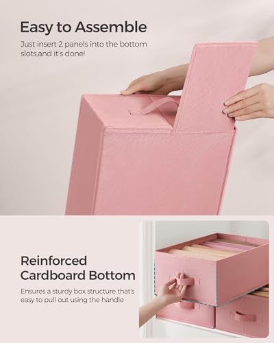 SONGMICS 4 Pack Drawer Clothes Organizers, Large Size 6-Compartment - Image 4