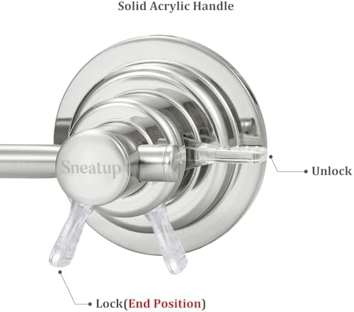 Sneatup Suction Cup Extendable 17-29" Stainless Steel Towel Bar (Brushed Nickel) - Image 3