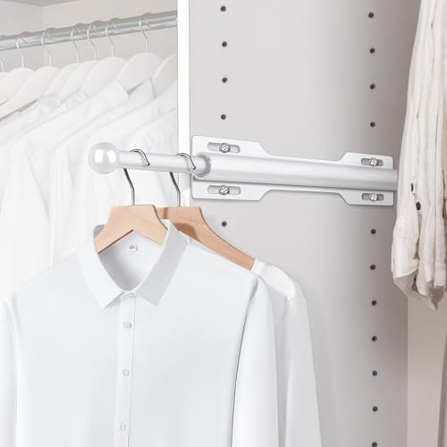 12" Valet Rod for Closet Pull Out (1 Pack, White) by FIRJOY
