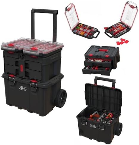 Keter Stack N Rolling Tool Box Modular Storage System 4 Piece by Unknown