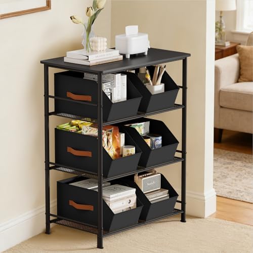 Homsorout Large Closet Storage Cubes - Closet Storage Bins with Dual Handles for Clothes, Towels, Toys, Shelf Organizer Bins for Bedroom, Nursery, Shelves, Small Spaces, Black, 4 Pack - Image 5
