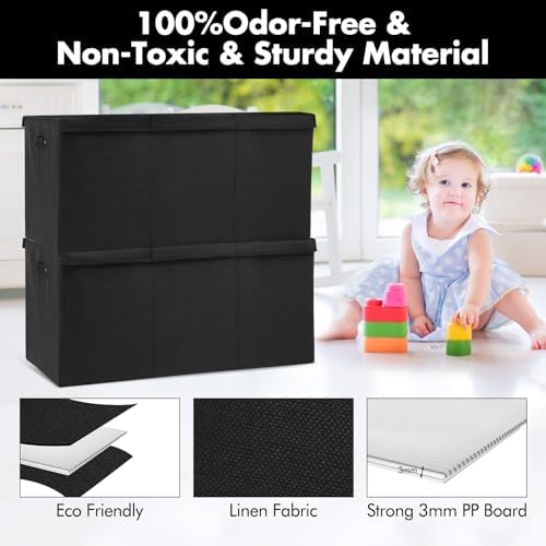 167L Large Toy Box Chest Storage with Lid, Collapsible Kids Toy Storage - Image 6