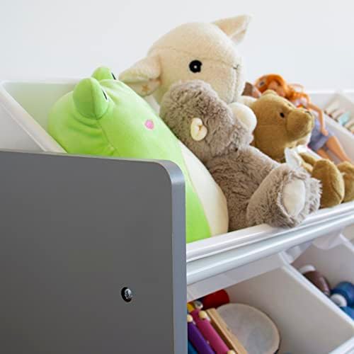 Humble Crew Made for Me Kids Toy Storage Organizer with 12 Storage Bins, Grey/White - Image 7