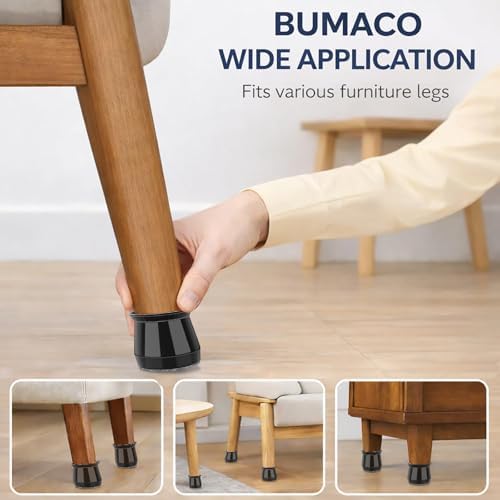 BUMACO 40Pcs Chair Leg Floor Protectors for Hardwood Floors Anti-Scratch - Image 3