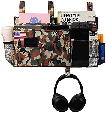 Surblue Bedside Caddy Hanging Organizer Storage Bag Pocket for Bunk, Hospital, College Dorm Rooms, Baby Bed Rails, Camp - 8 Pockets (Large, Jungle) - Image 2