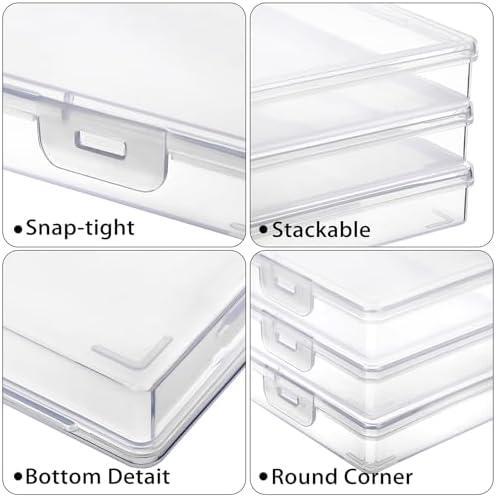 BTSKY Clear Plastic Storage Box with Flap Lid, 4 Pack - 9.8"x5.9"x1.2" - Image 5